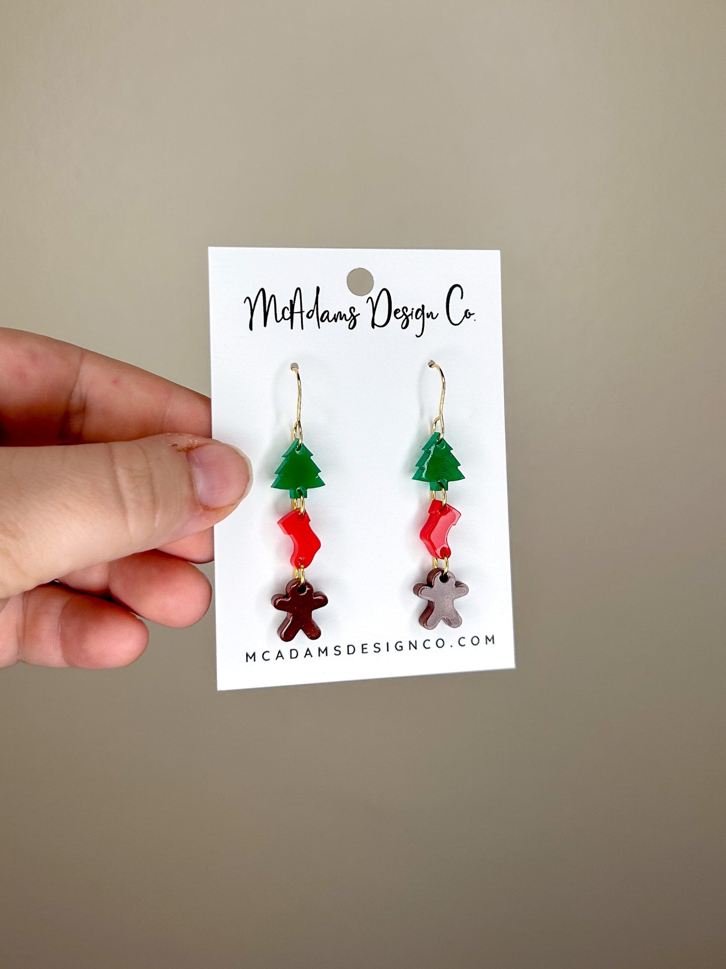 Stacked Christmas Acrylic Earrings