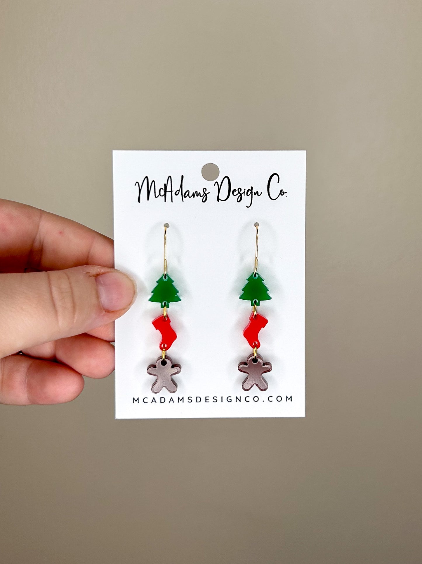 Stacked Christmas Acrylic Earrings