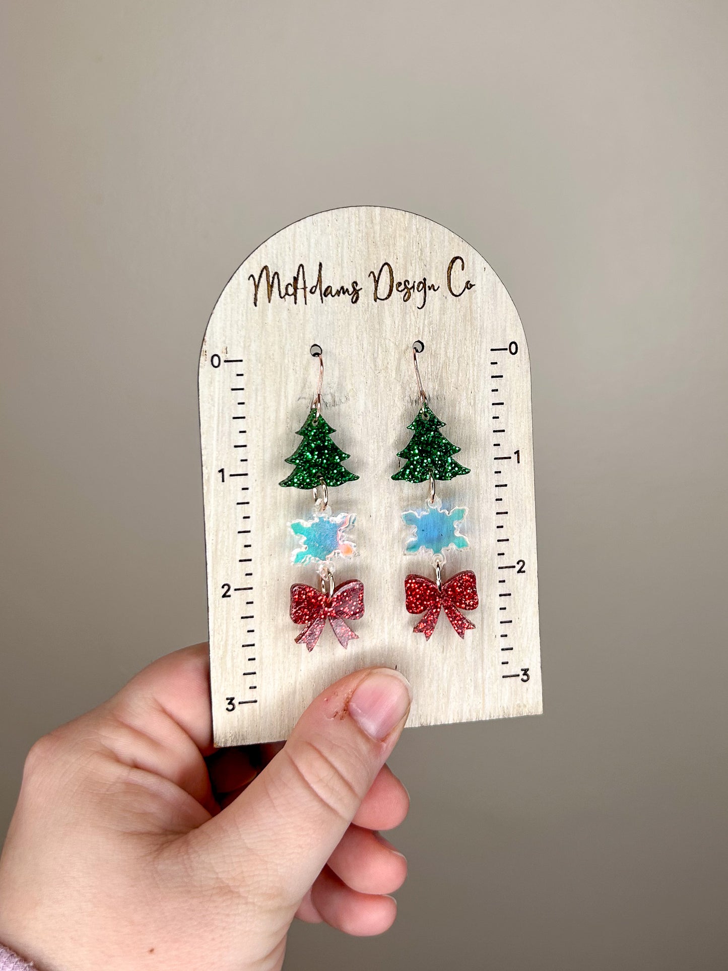 Christmas Bow Acrylic Earrings