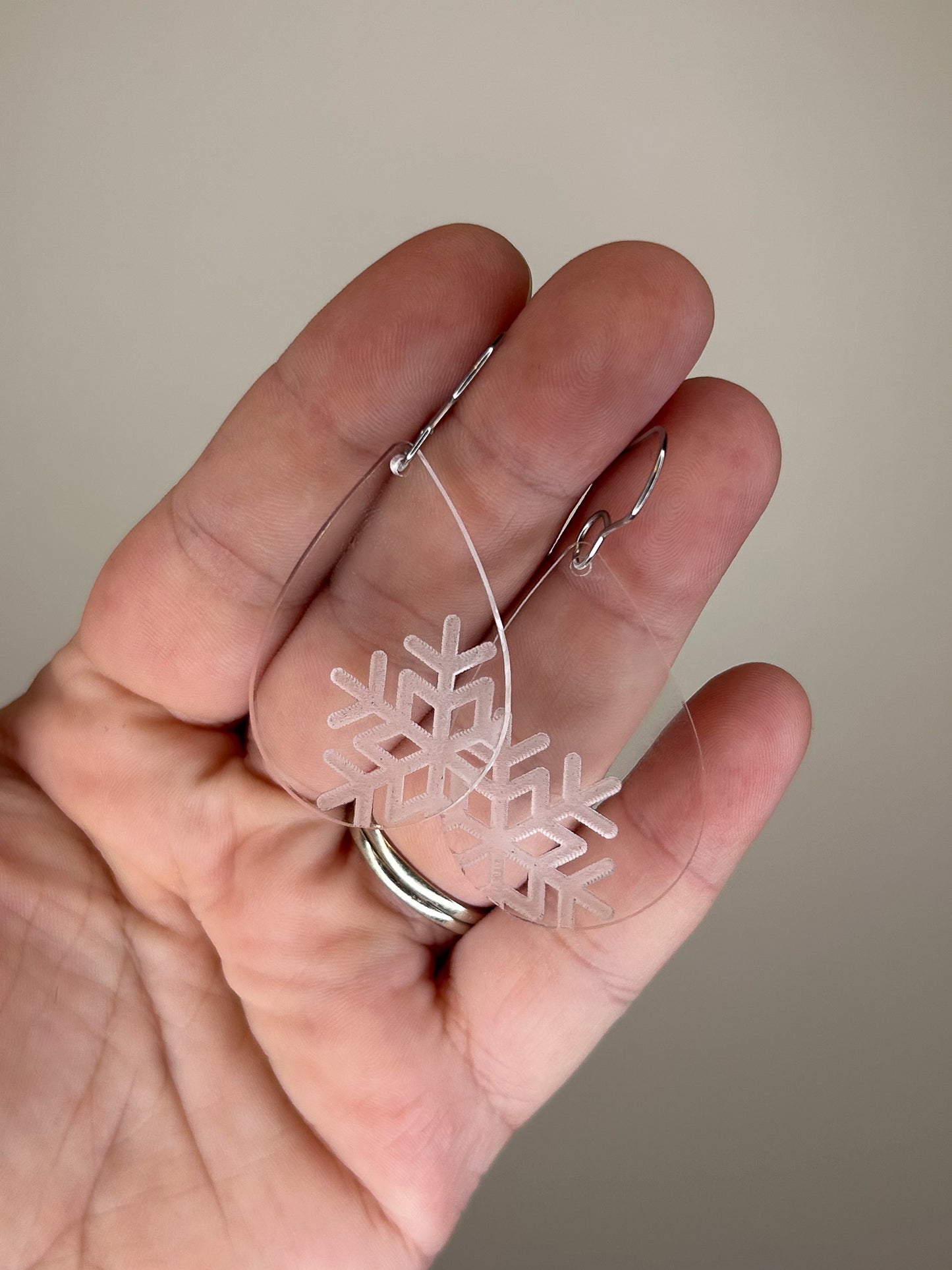 Acrylic Snowflake Earrings