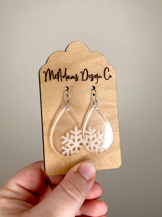 Acrylic Snowflake Earrings