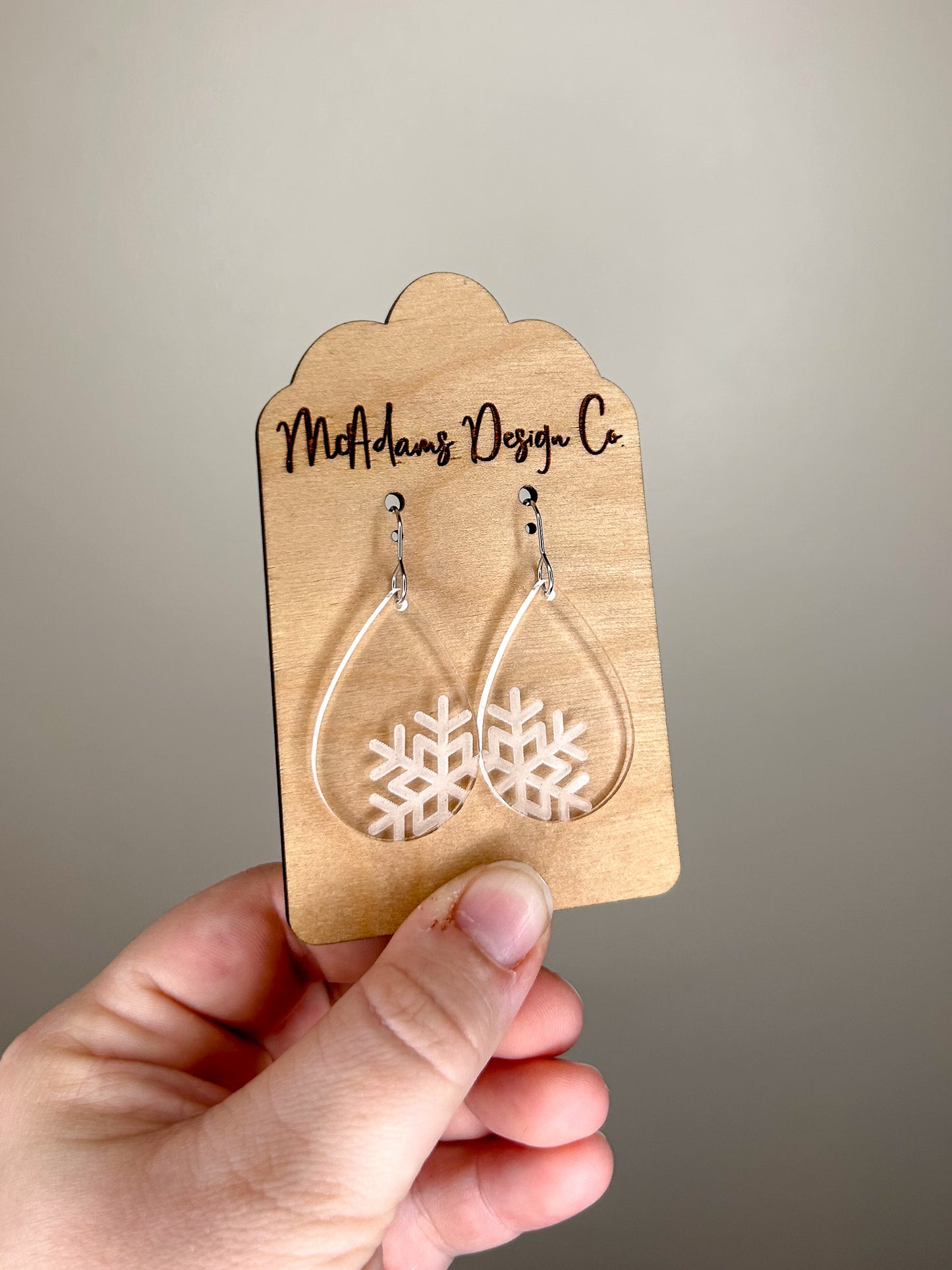 Acrylic Snowflake Earrings