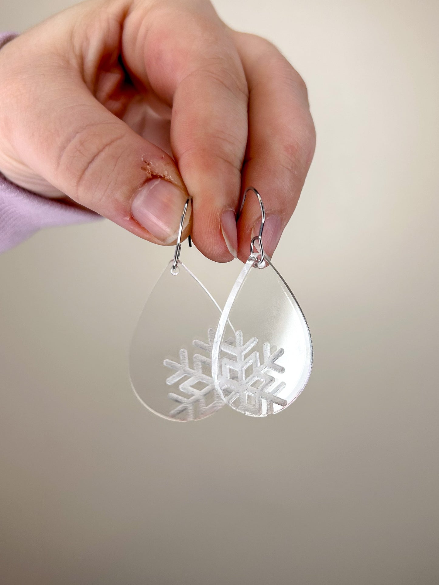 Acrylic Snowflake Earrings