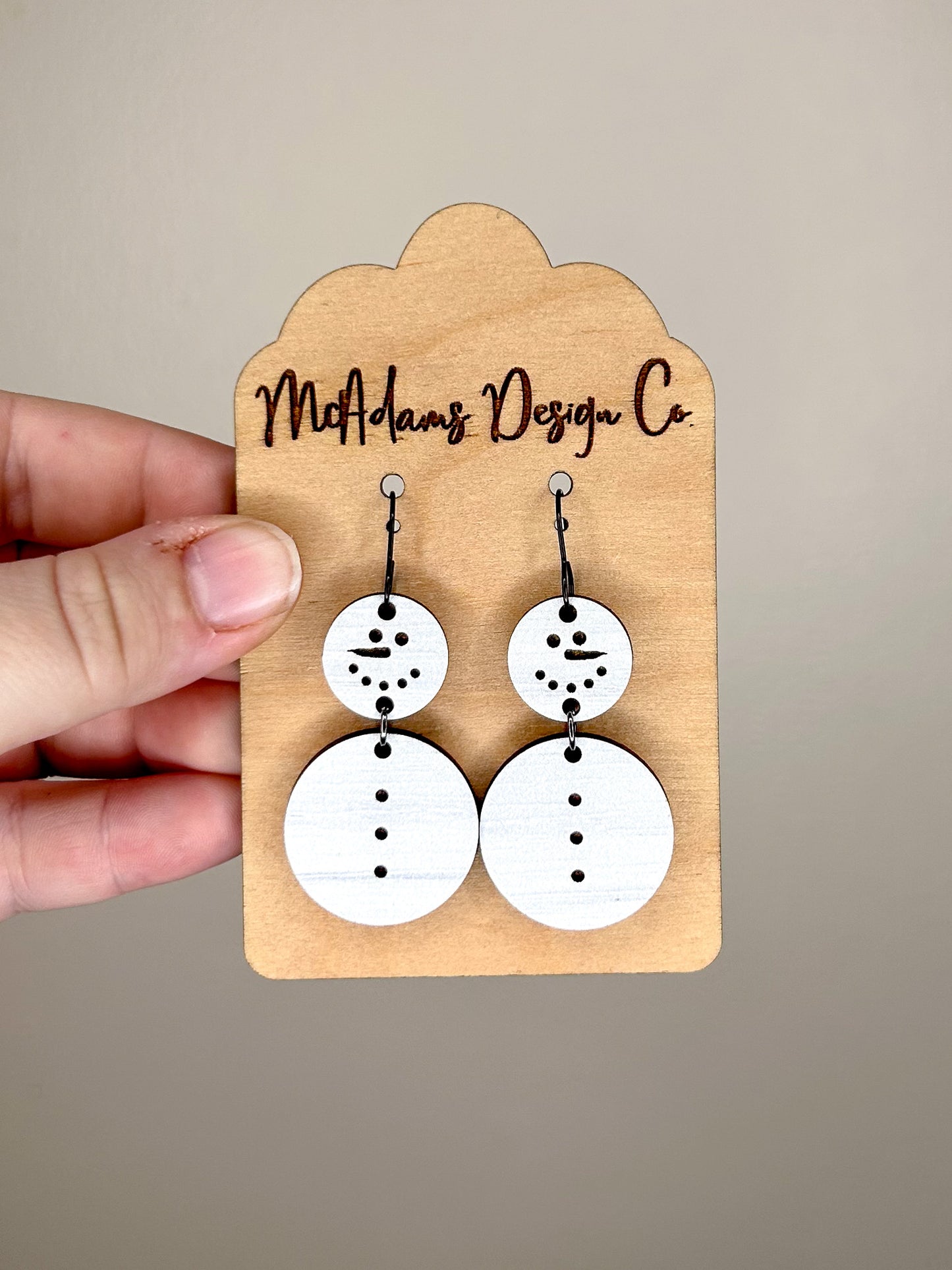 Snowman Wooden Earrings