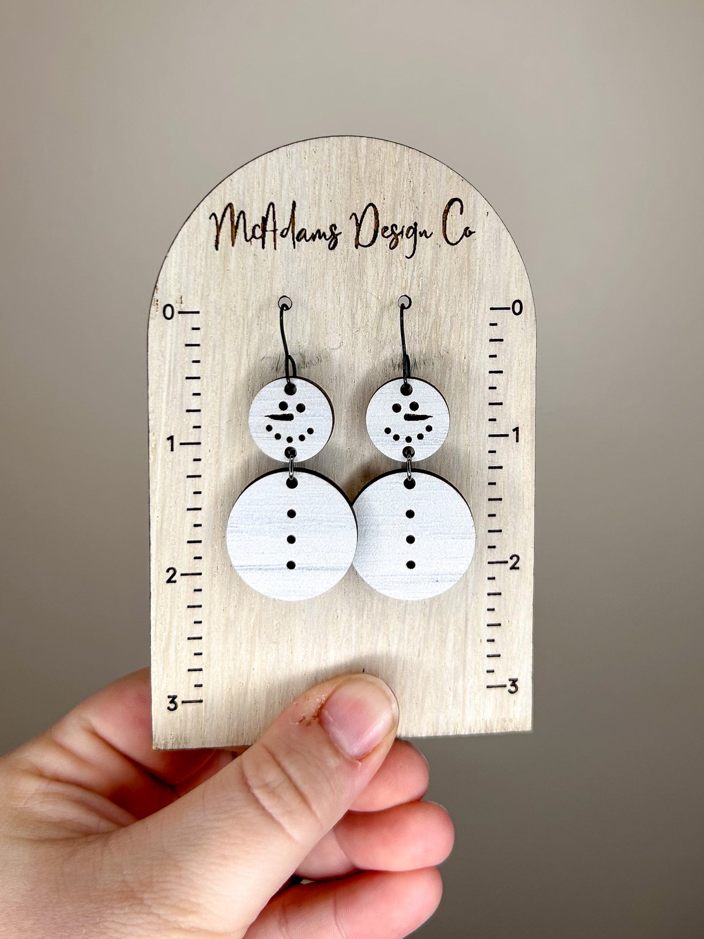 Snowman Wooden Earrings