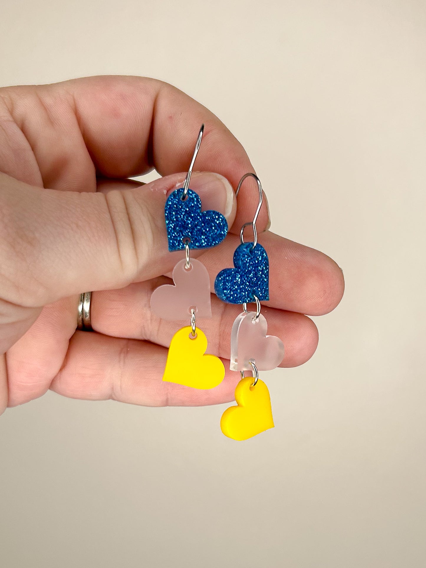 SDSU Hearts Acrylic Earrings (5 Pairs)