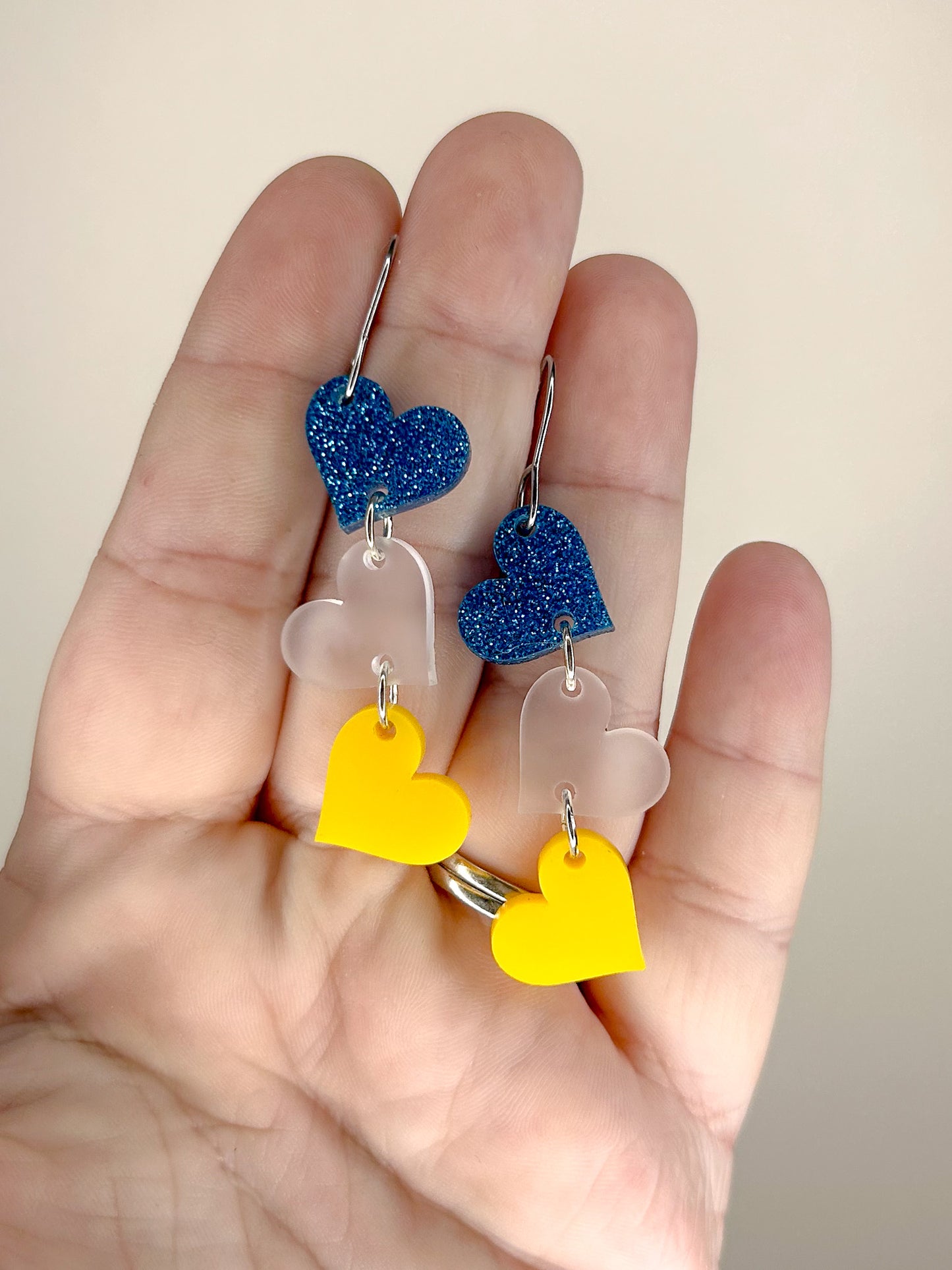 SDSU Hearts Acrylic Earrings