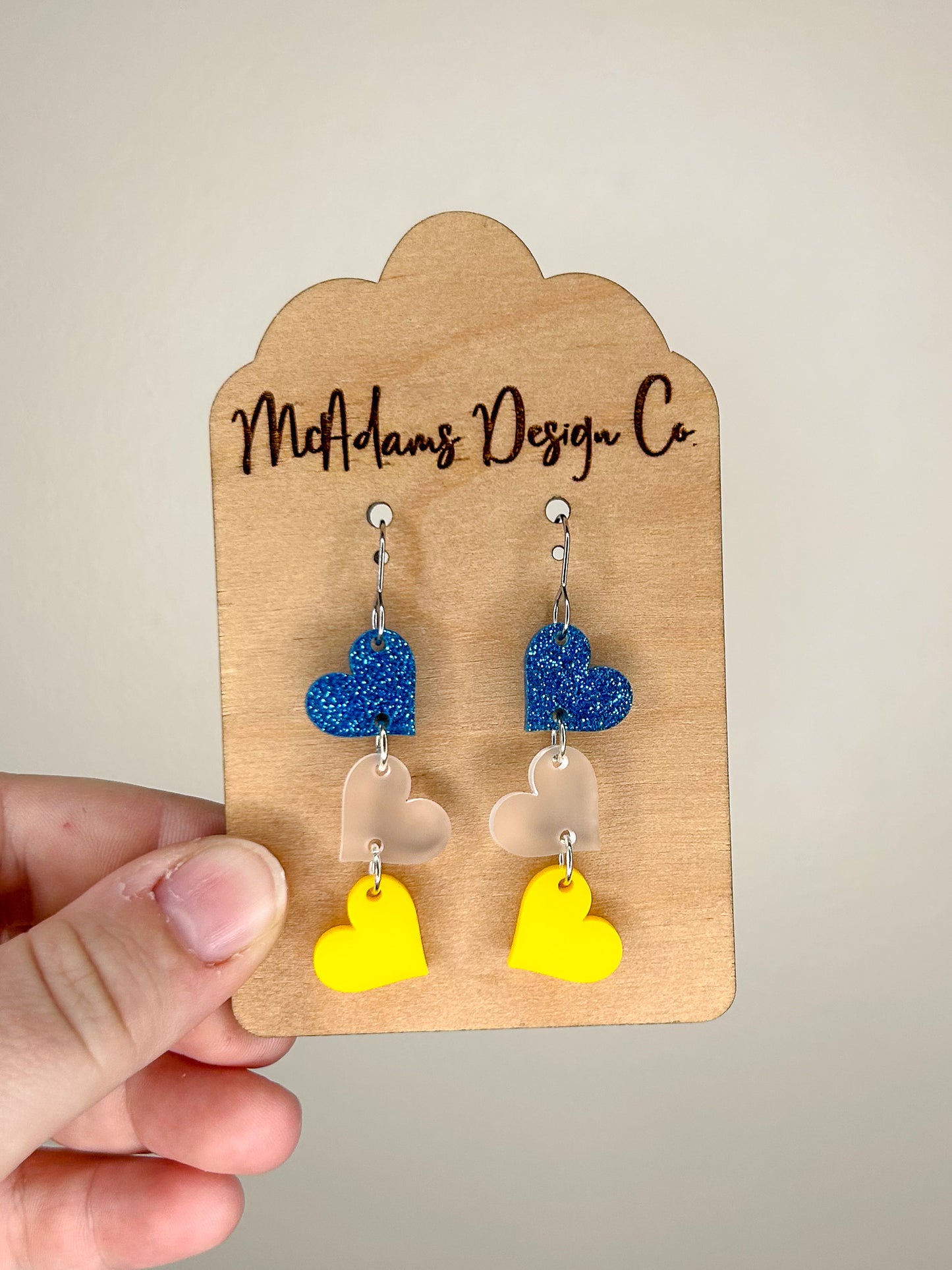 SDSU Hearts Acrylic Earrings