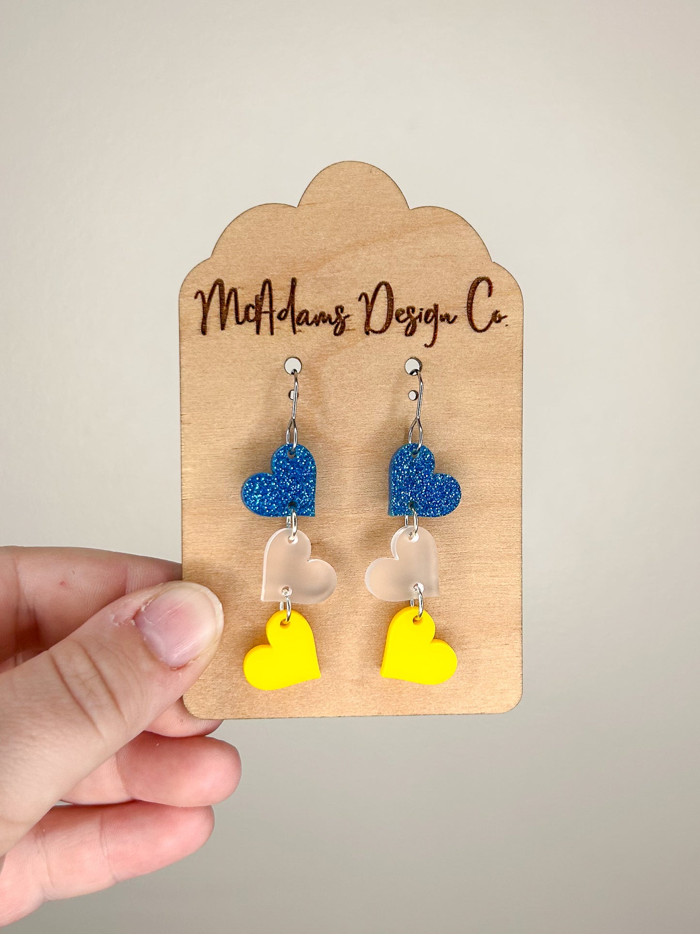 SDSU Hearts Acrylic Earrings