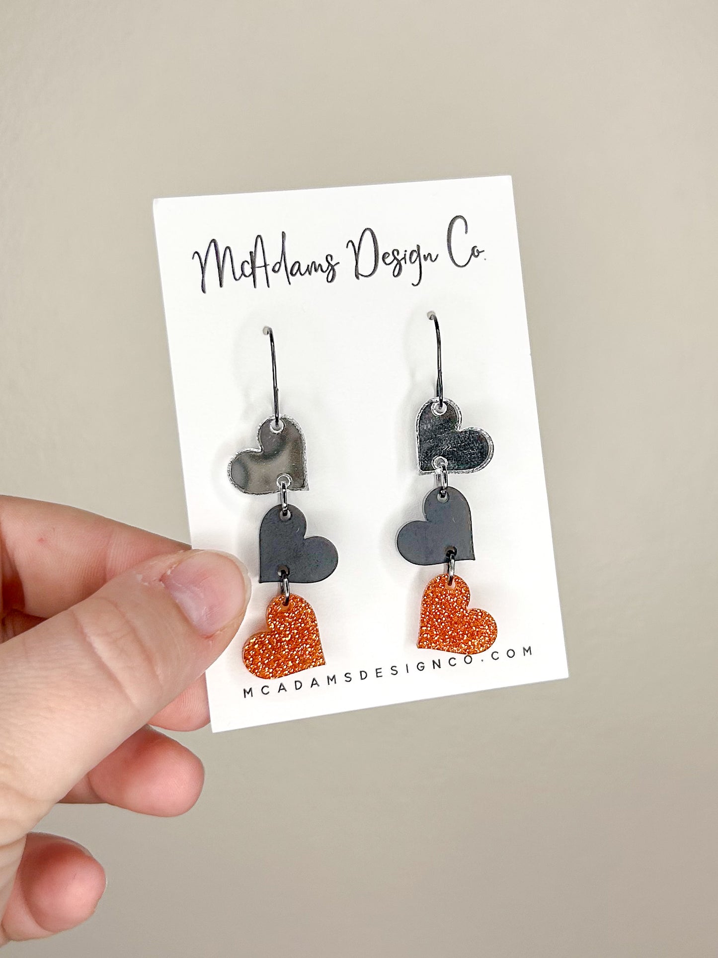 Tiger Hearts Acrylic Earrings