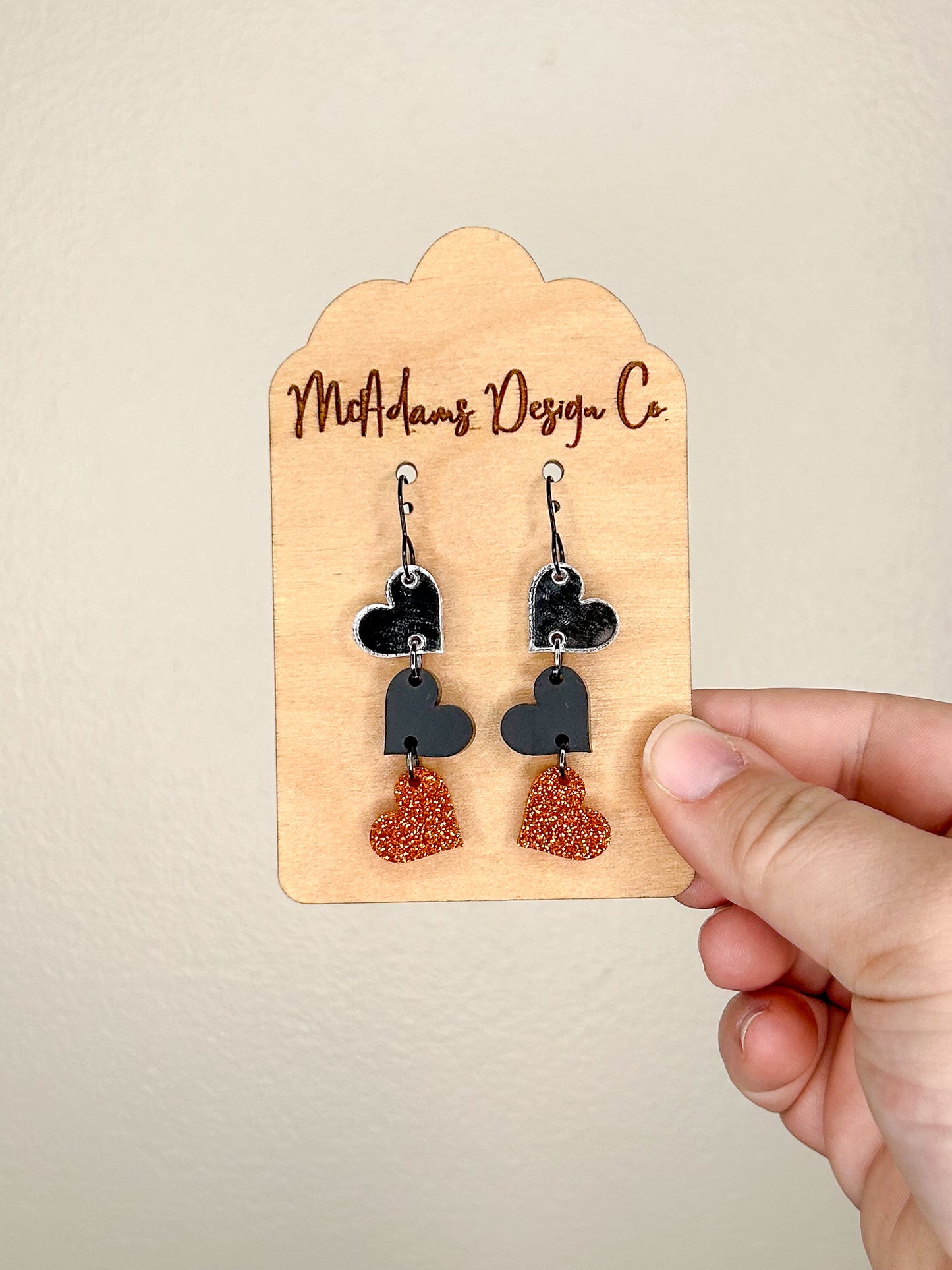 Tiger Hearts Acrylic Earrings