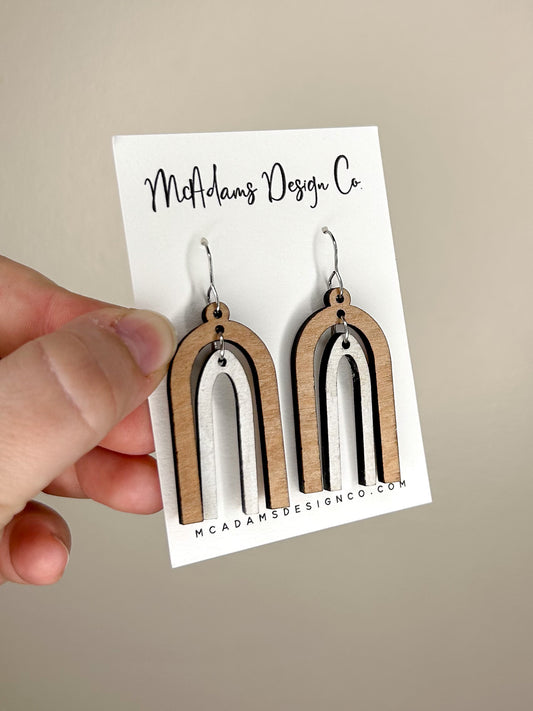 Double Arch Wooden Earrings