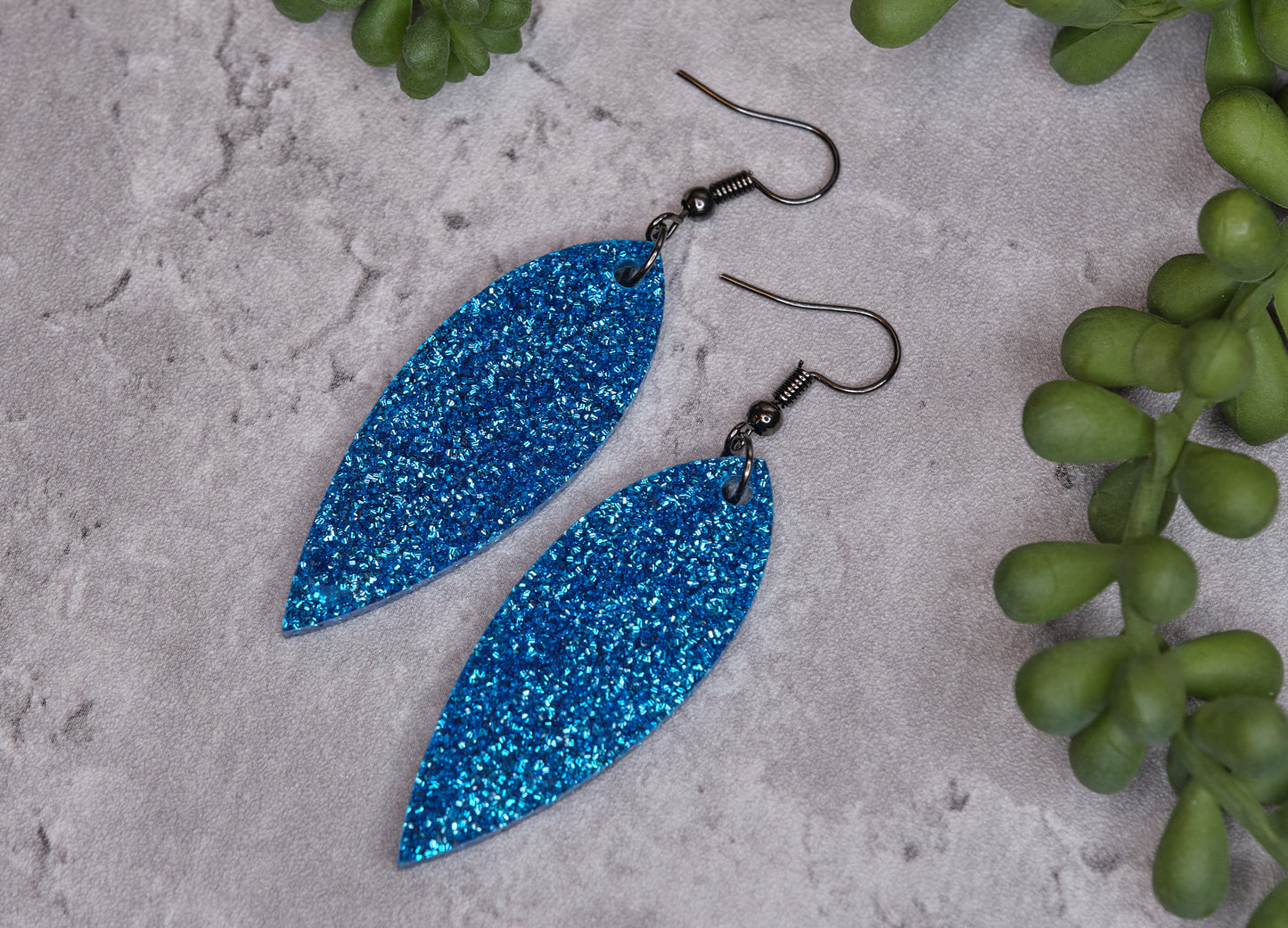 Blue Sparkle Acrylic Earrings