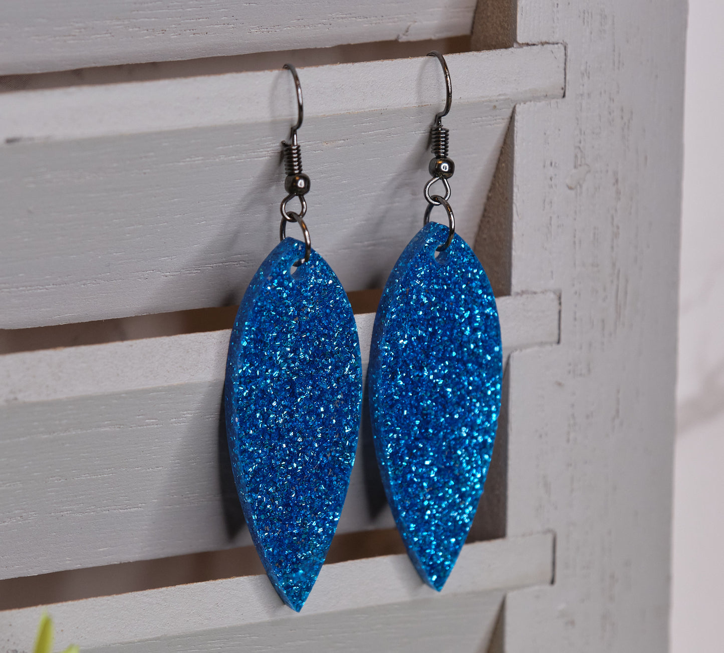Blue Sparkle Acrylic Earrings