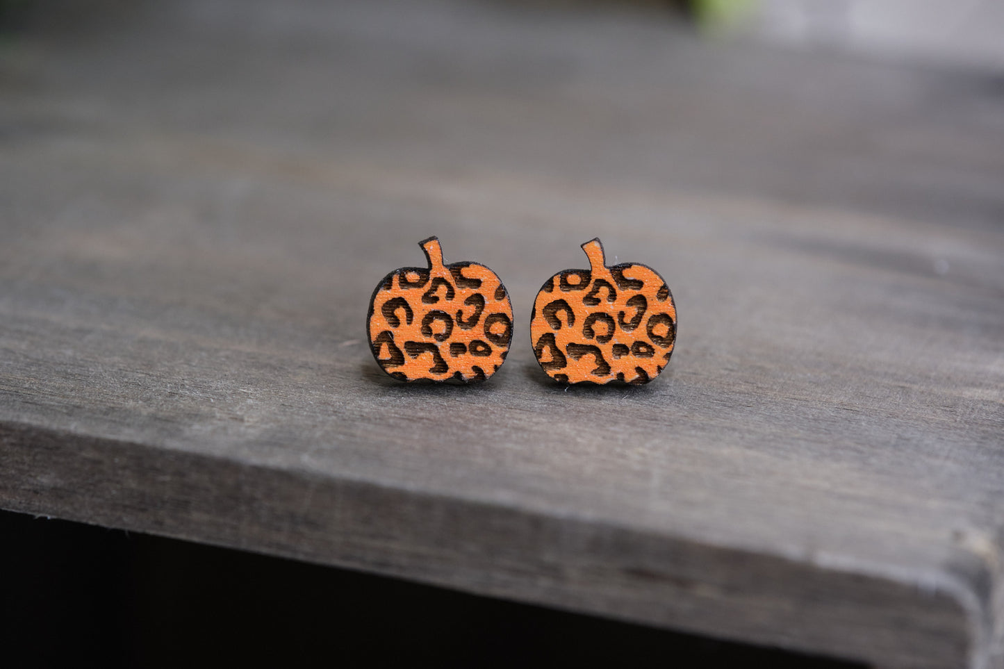 Leopard Pumpkin Studs