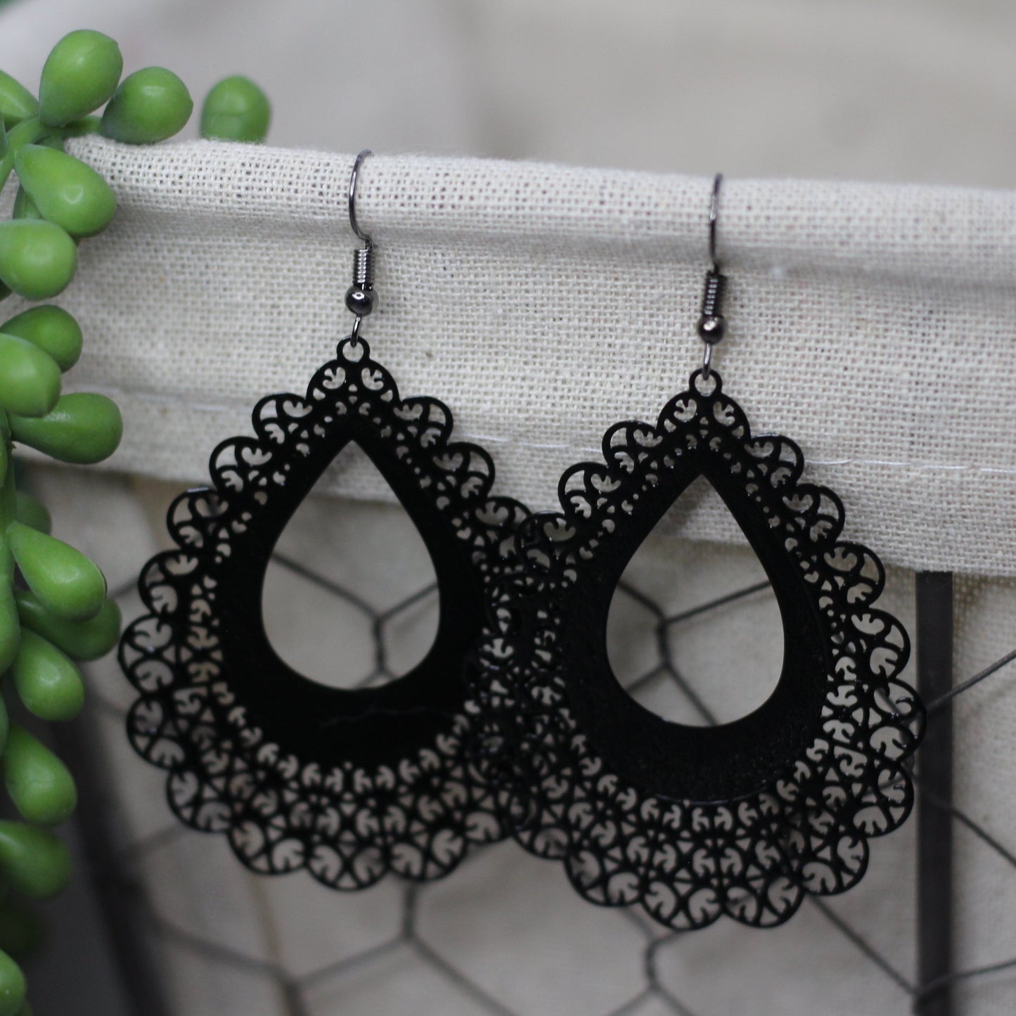 Black Lace Earrings