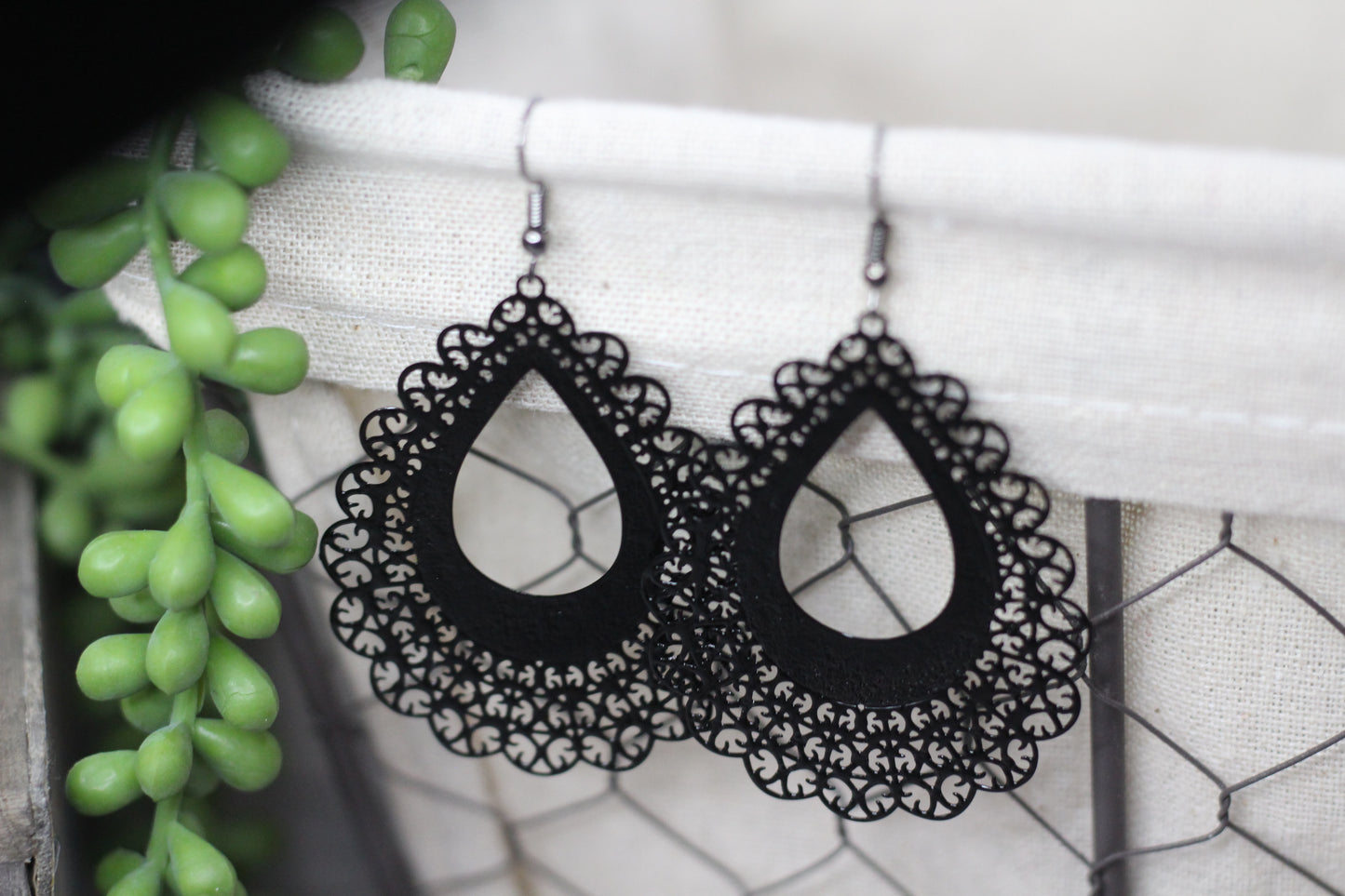 Black Lace Earrings