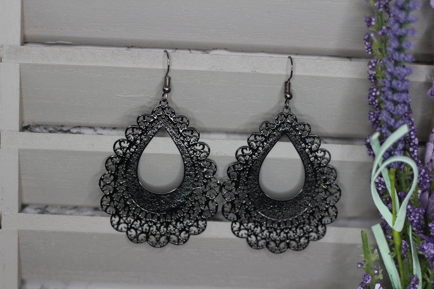 Black Lace Earrings