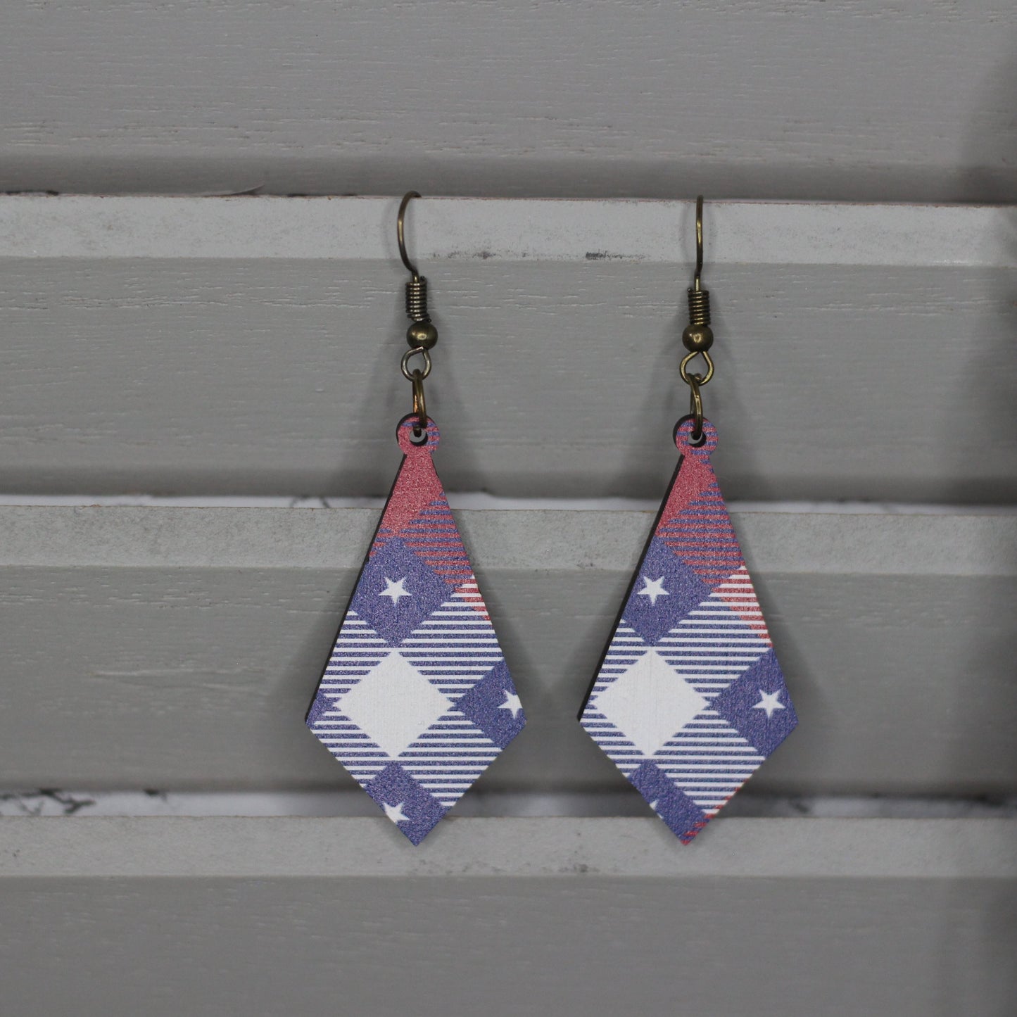 Patriotic Plaid Earrings