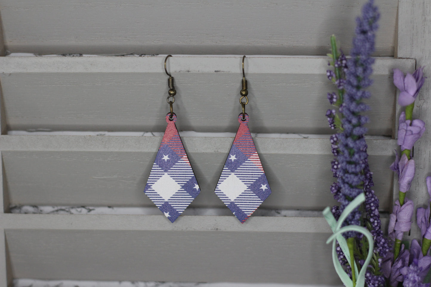 Patriotic Plaid Earrings