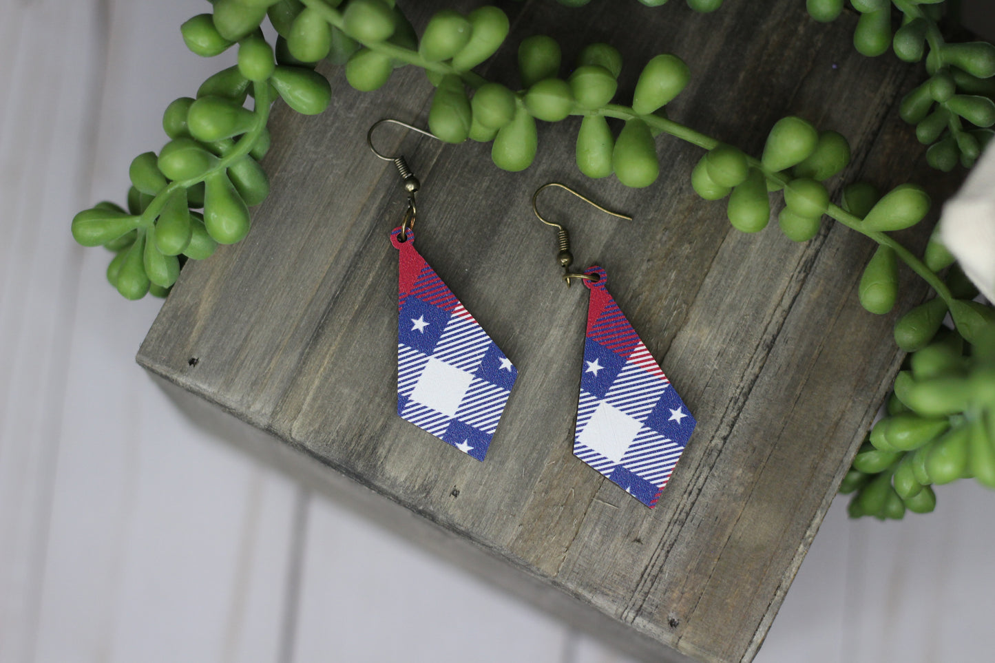 Patriotic Plaid Earrings