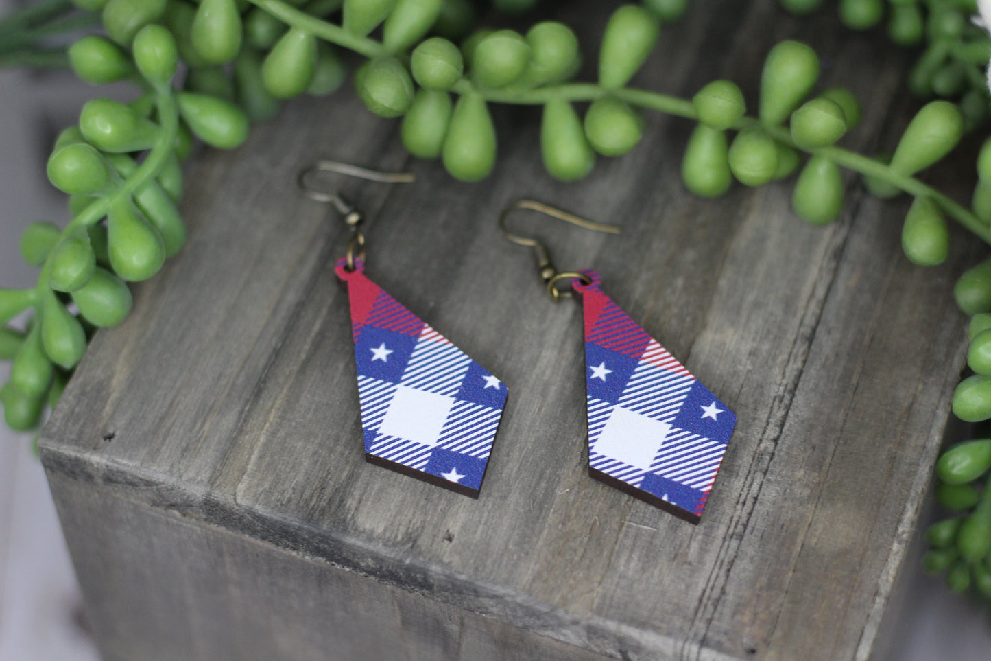 Patriotic Plaid Earrings