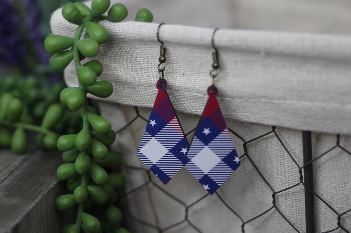 Patriotic Plaid Earrings