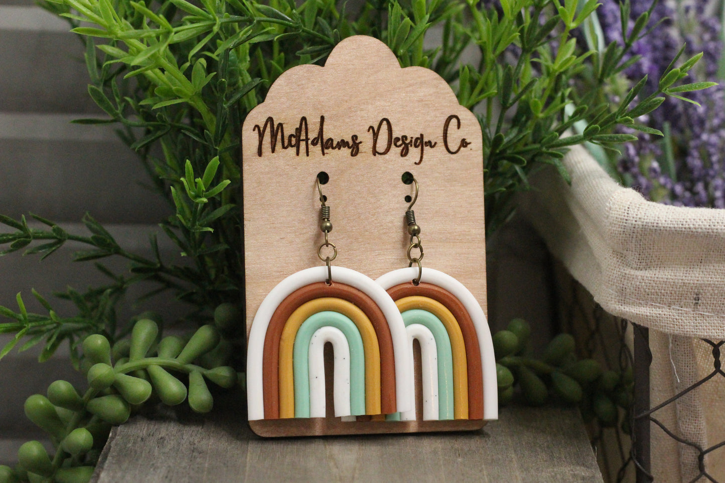 Polymer Clay Autumn Rainbow Earrings