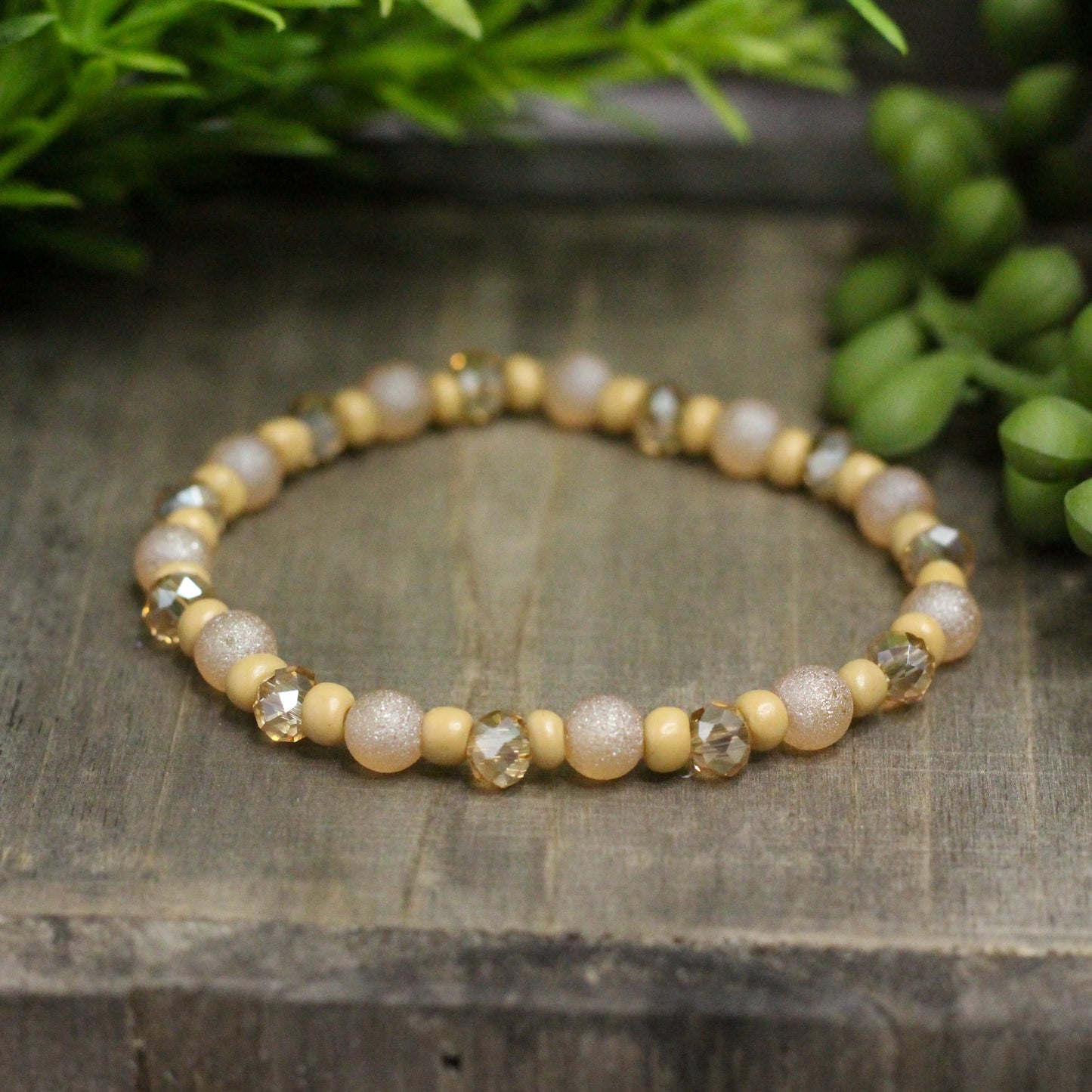 Tan Beaded Bracelet