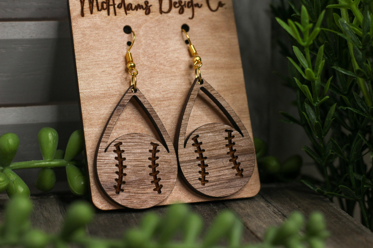 Engraved Baseball Earrings