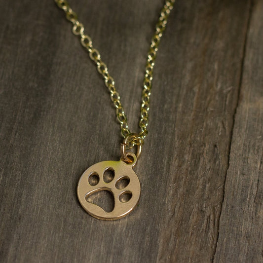Gold Paw Print Necklace