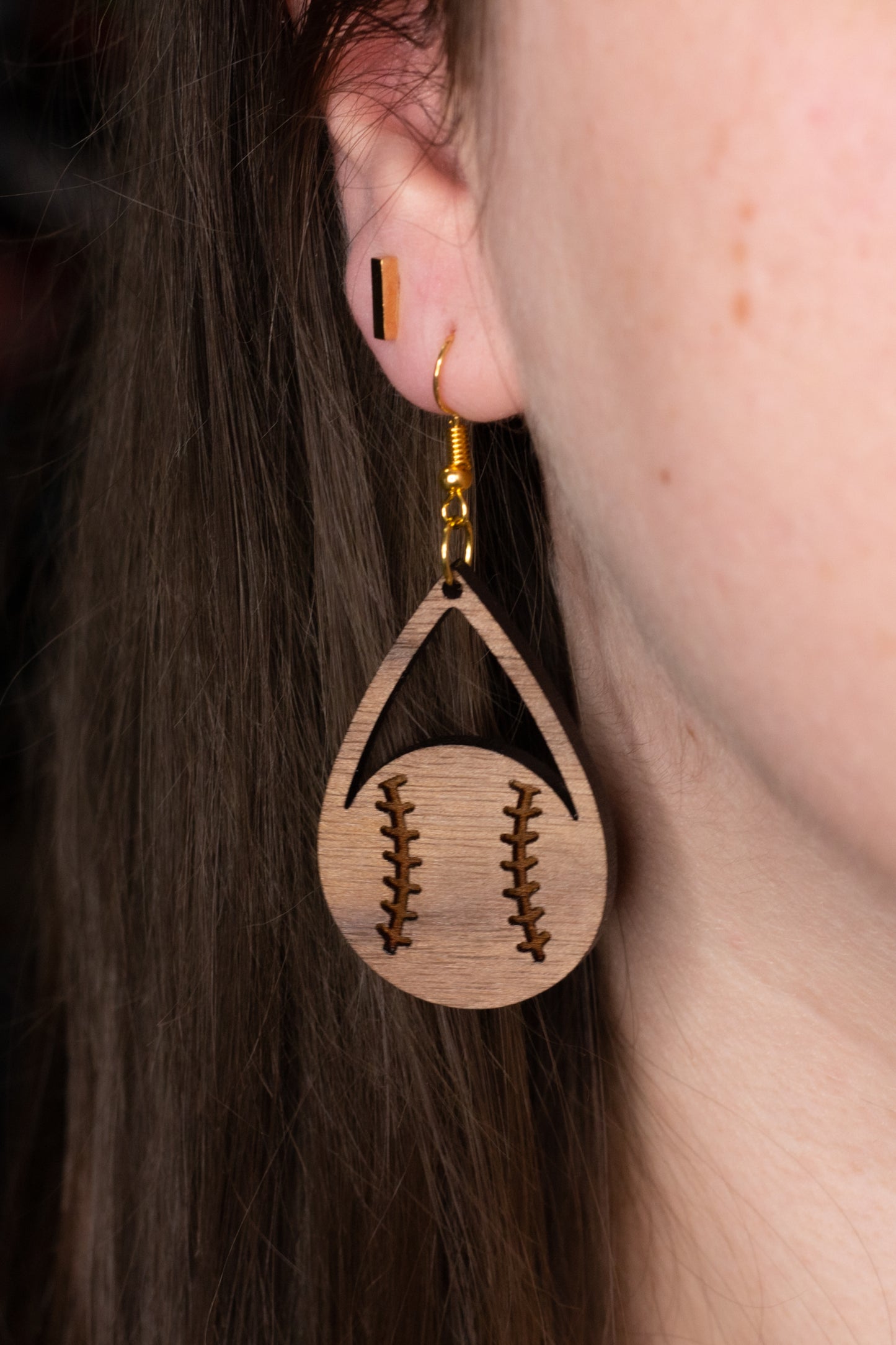 Engraved Baseball Earrings