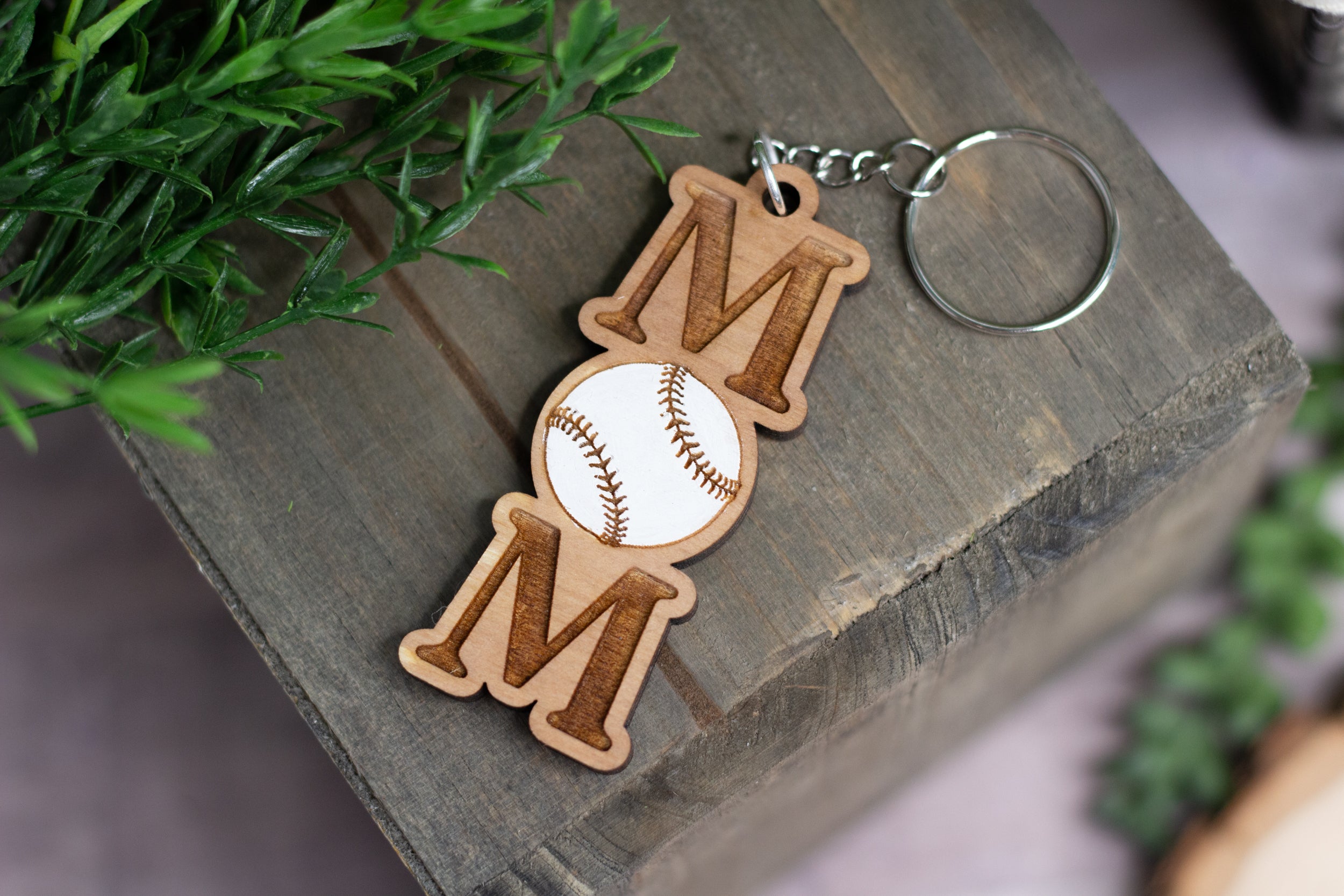 Baseball on sale mom keychain