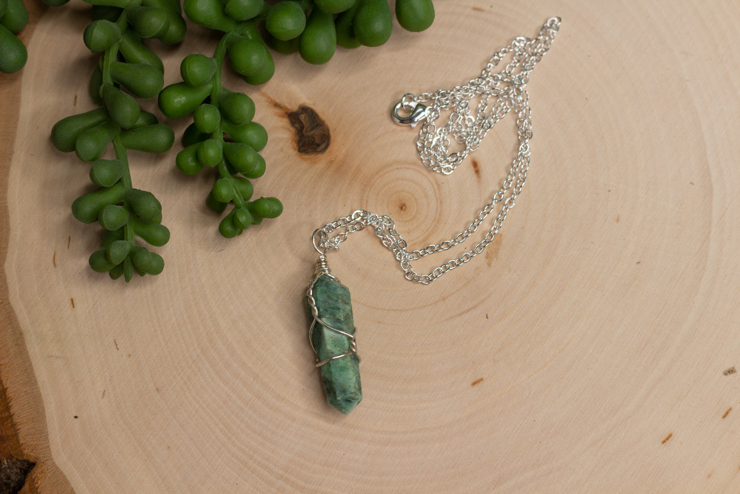 Wire Wrapped Crystal Necklace