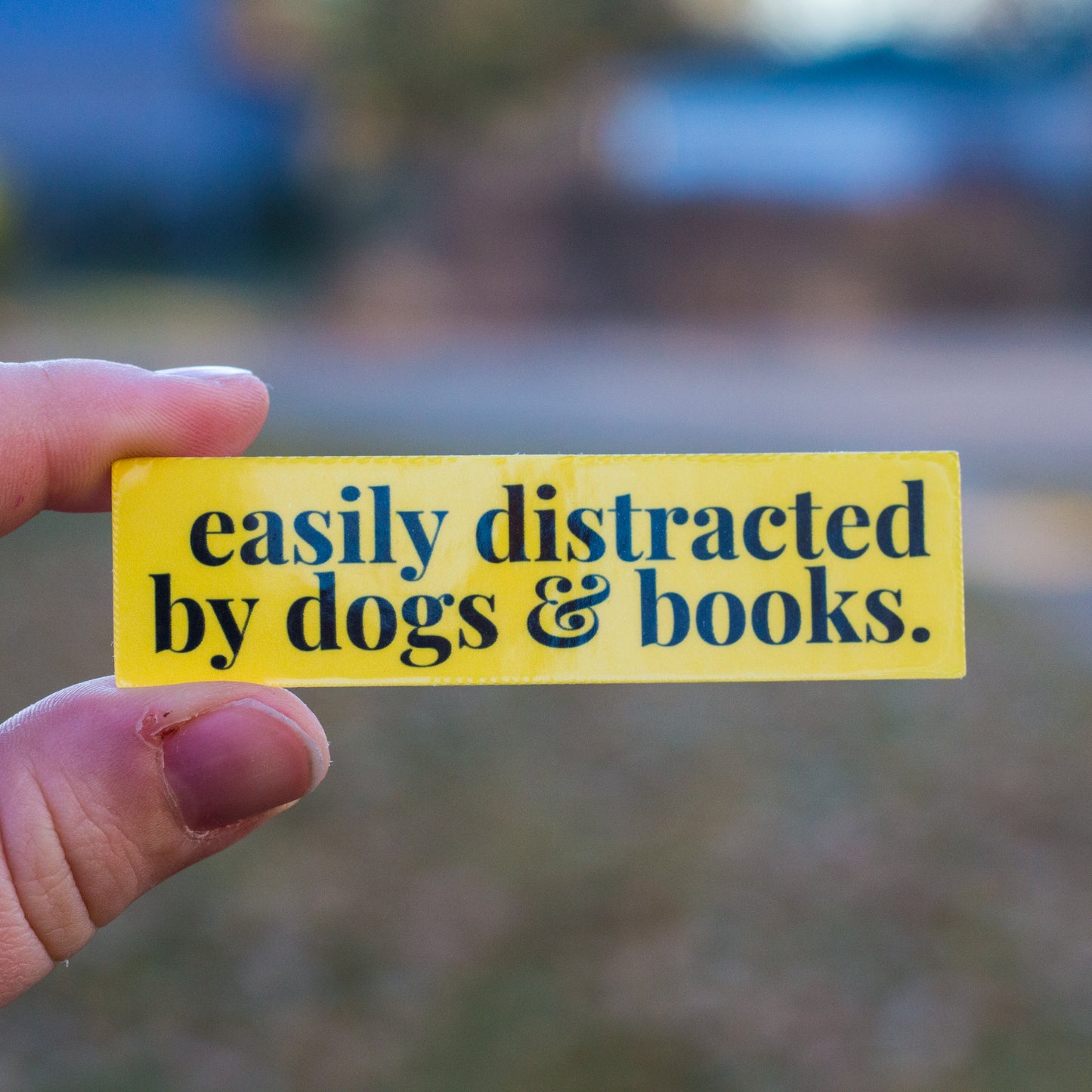 Easily Distracted by Dogs & Books Sticker