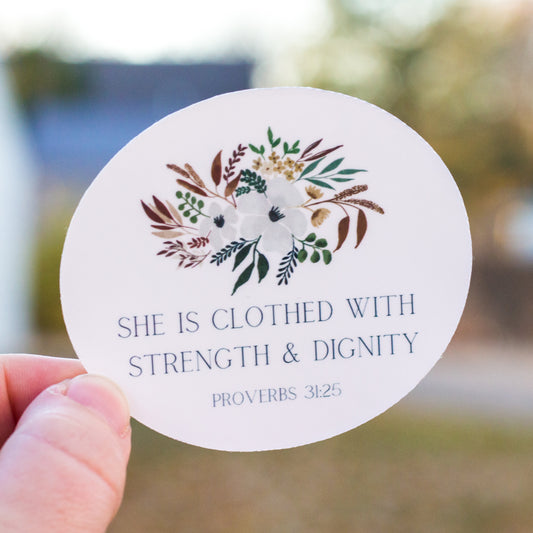 Proverbs 31:25 Sticker