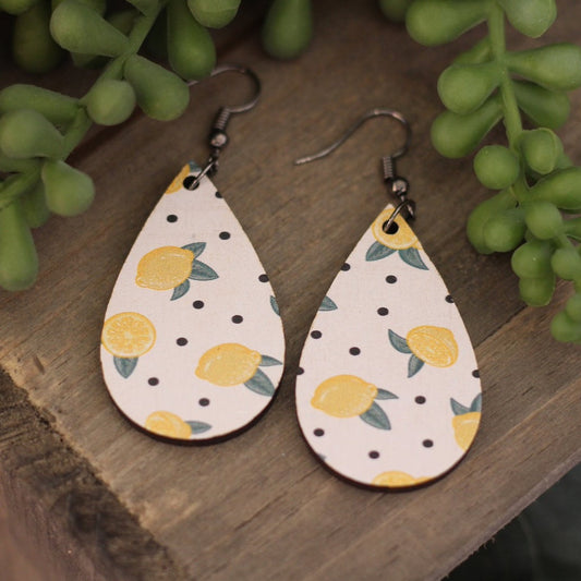 Lemon Polkadot Earrings