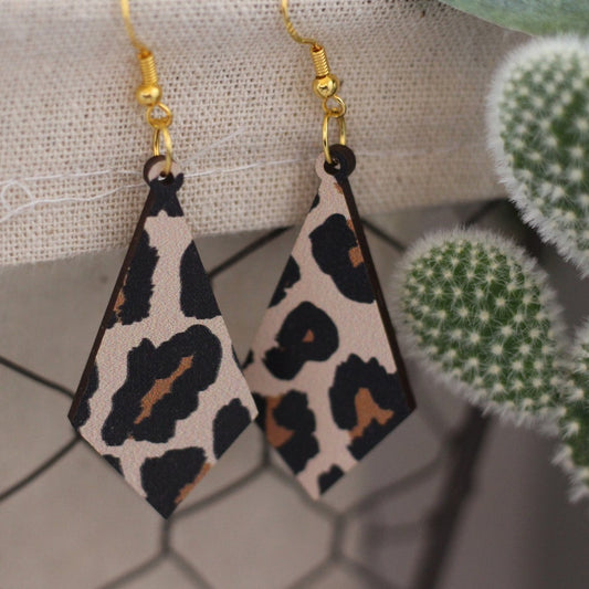 Cheetah Wooden Earrings